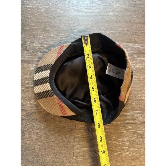 BURBERRY - NOVA CHECK WOOL CASHMERE NEWSBOY HAT authentic *with small defect* m - Picture 11 of 11